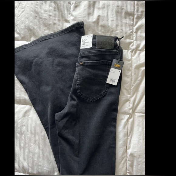 Lee High Rise Flare Jeans Black size medium - Picture 2 of 3